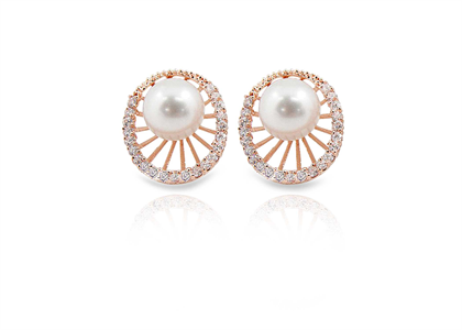 Rose Gold Plated | CZ Studded Earrings